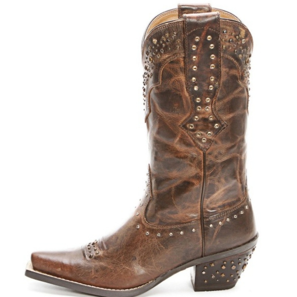Vintage Ariat Womens 10006850 Brown Leather Rhinestone Cowgirl Boots Size 8B - Picture 8 of 8